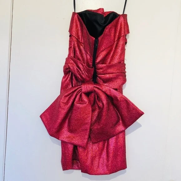 MILLY*Sparkly Pink Gorgeous Strapless Cocktail Dress*US 2-4*$495 - Picture 4 of 4